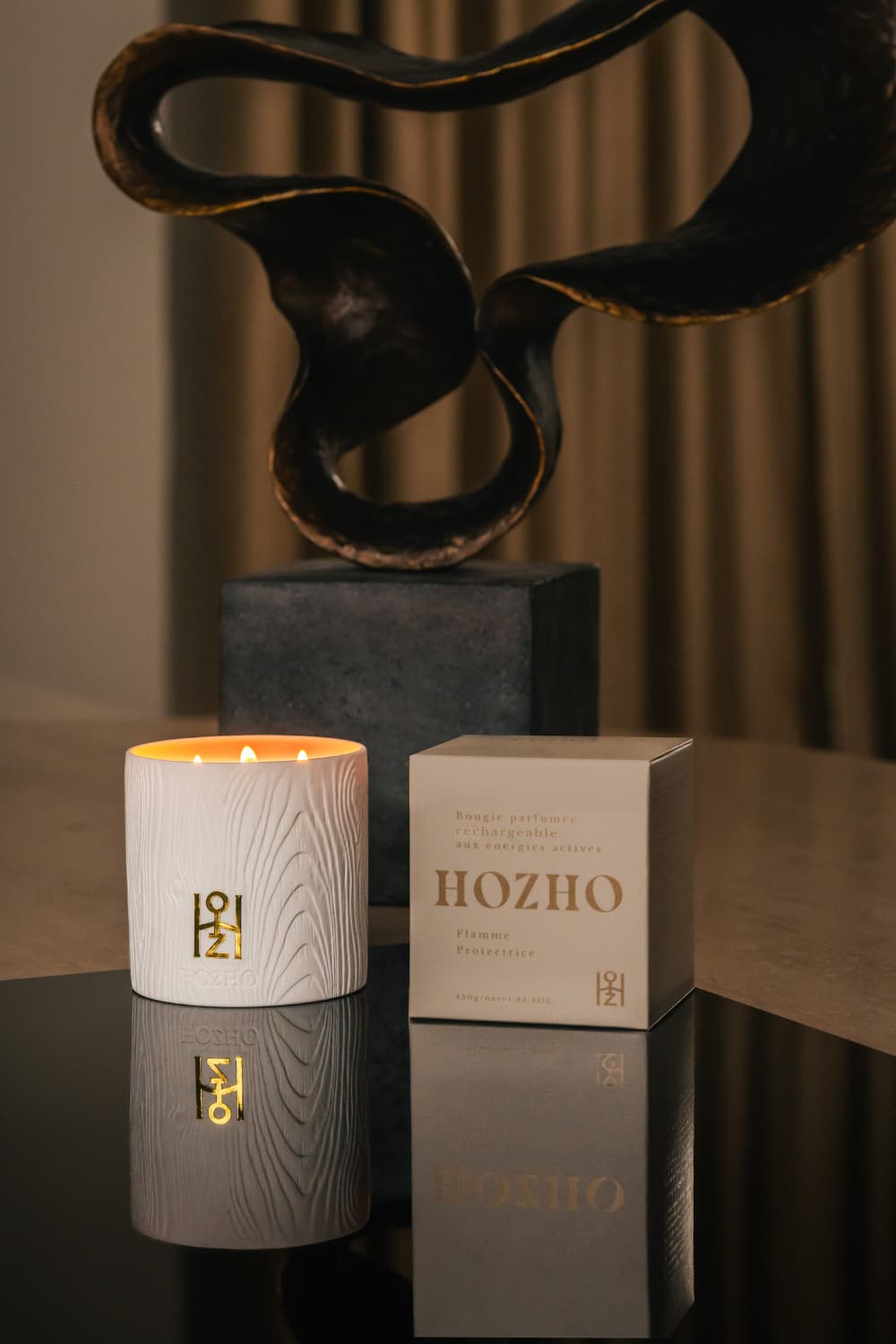 Bougie énergétique Protectrice et sa boîte