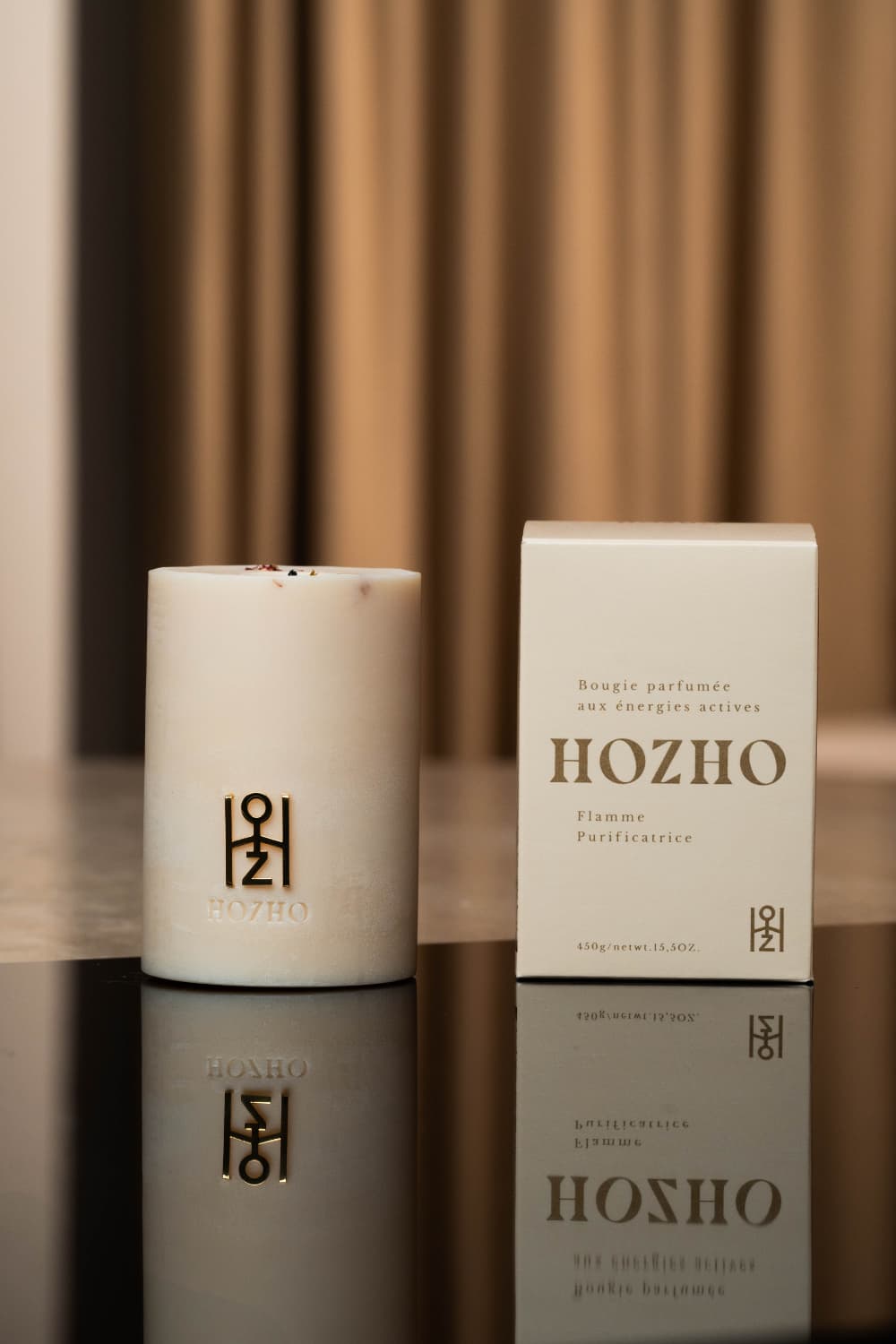 Bougie Purificatrice P Box - Soin parfumé HOZHO aux énergies actives pour la maison et le corps