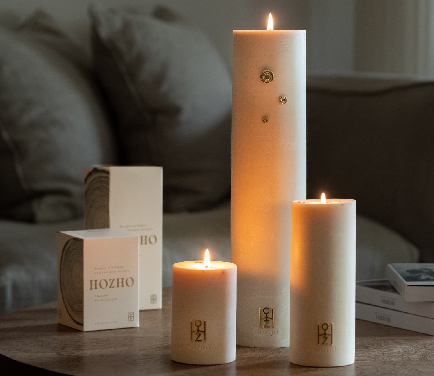 Bougie Purificatrice Groupe - Soin parfumé HOZHO aux énergies actives pour la maison et le corps