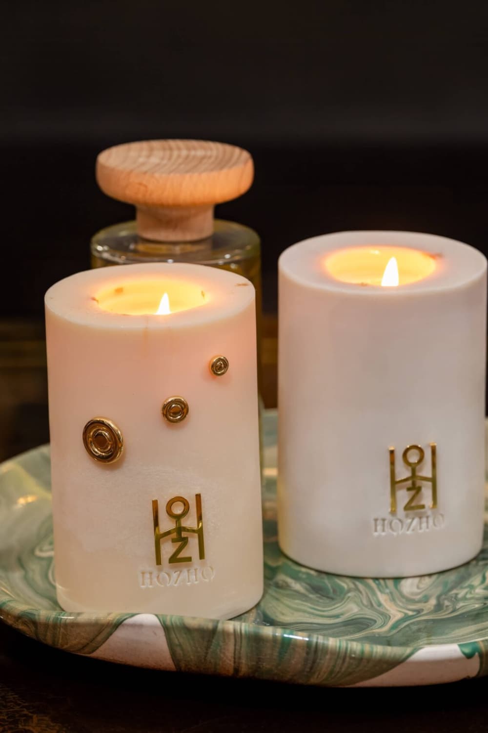 Socle Bougie G 4 - Soin parfumé HOZHO aux énergies actives pour la maison et le corps