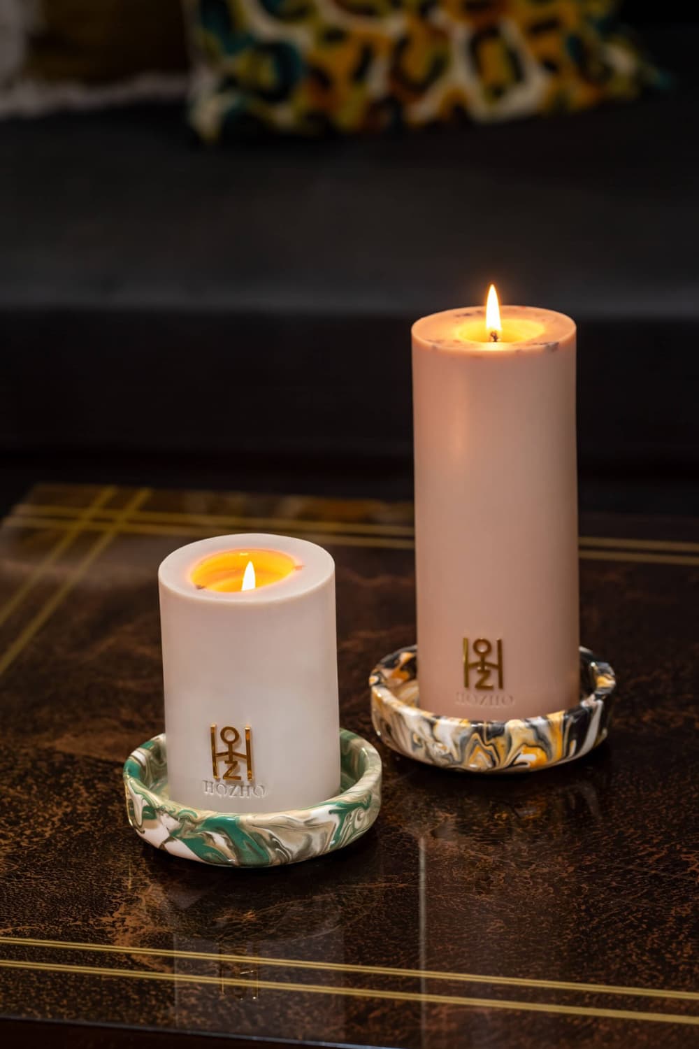 Socle Bougie P 2 - Soin parfumé HOZHO aux énergies actives pour la maison et le corps