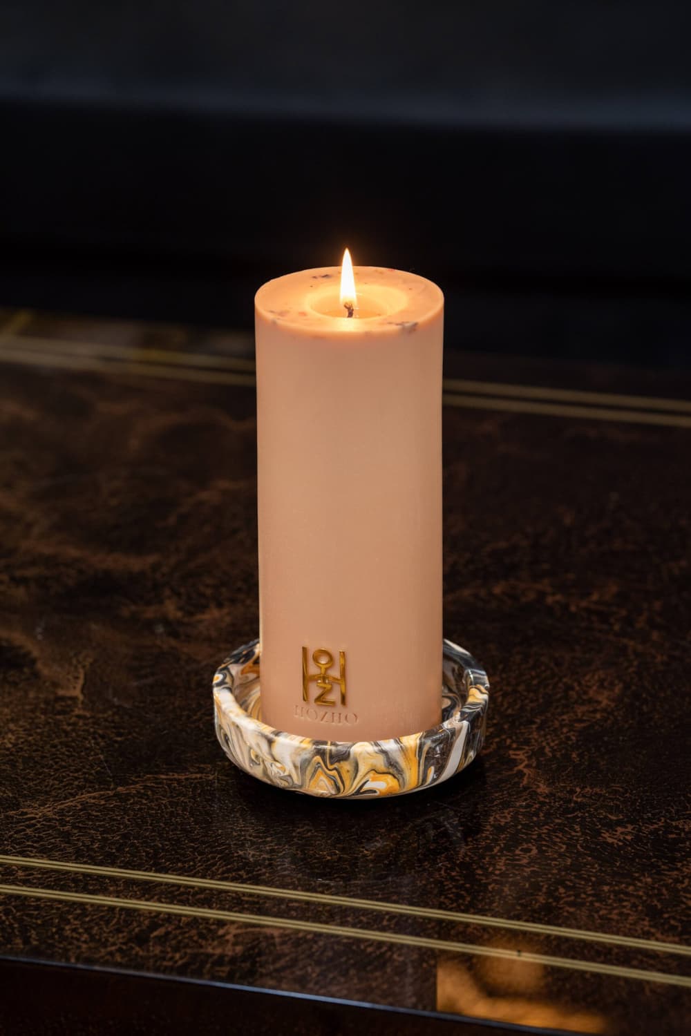 Socle Bougie P 3 - Soin parfumé HOZHO aux énergies actives pour la maison et le corps