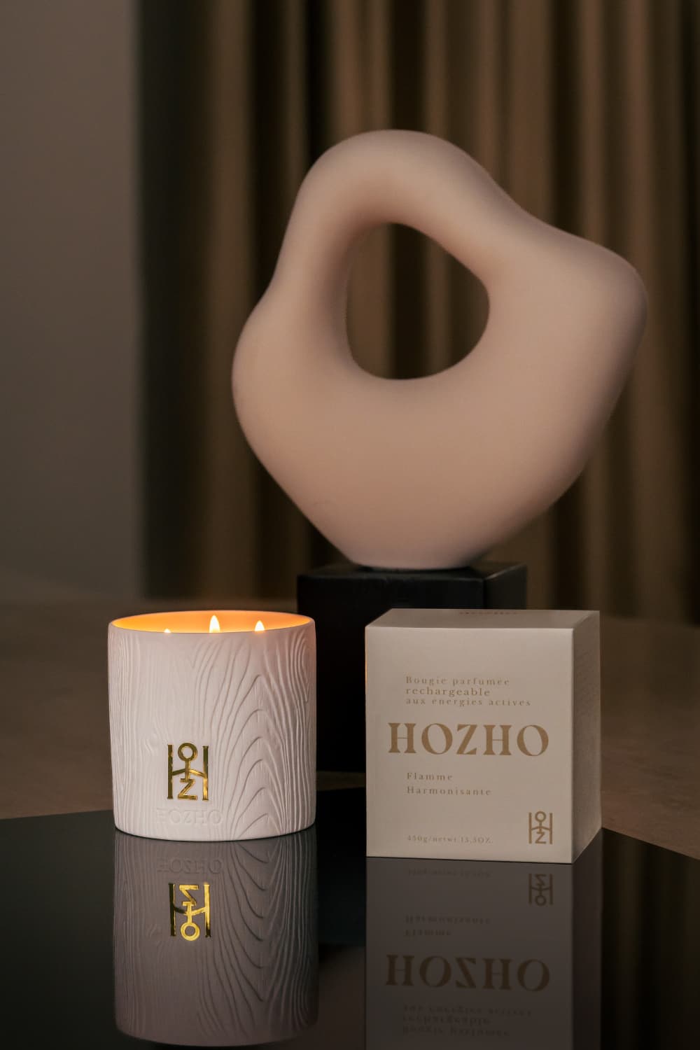 Bougie énergétique Harmonisante et sa boîte 